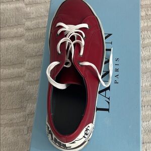 Lanvin Men's Red and White Sneakers